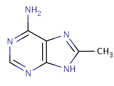 (9ci)-8-甲基-1H-嘌呤-6-胺結(jié)構(gòu)式,22387-37-7結(jié)構(gòu)式