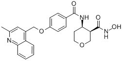 (3R,4r)-rel-四氫-n-羥基-4-[[4-[(2-甲基-4-喹啉)甲氧基]苯甲?；鵠氨基]-2H-吡喃-3-羧酰胺結(jié)構(gòu)式_1006891-27-5結(jié)構(gòu)式