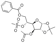 3-O-乙?；?6-O-苯甲酰-5-O-(甲磺酰)-1,2-O-異亞丙基-α-D-呋喃葡萄糖結(jié)構(gòu)式_102029-58-3結(jié)構(gòu)式