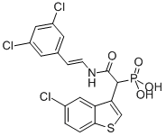 p-[1-(5-氯苯并[b]噻吩-3-基)-2-[[2-(3,5-二氯苯基)乙烯]氨基]-2-氧代乙基]-磷酸結構式_1020540-31-1結構式