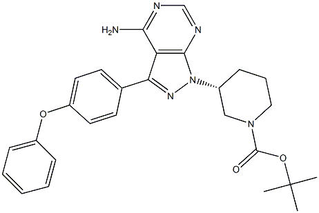 (3r)-3-[4-氨基-3-(4-苯氧基苯基)-1H-吡唑并[3,4-d]嘧啶-1-基]-1-哌啶羧酸 1,1-二甲基乙酯結構式_1022150-11-3結構式