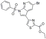 4-(1-苯磺?；?5-溴-1H-吡咯并[2,3-b]吡啶-3-基)-噻唑-2-羧酸乙酯結(jié)構(gòu)式_1046793-41-2結(jié)構(gòu)式