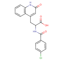 (R)-2-[(4-氯苯甲?；?氨基]-3-(1,2-二氫-2-氧代-4-喹啉基)丙酸結(jié)構(gòu)式_111911-90-1結(jié)構(gòu)式