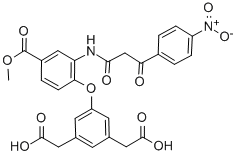 3-[2-(4-硝基苯甲?；?乙酰氨基]-4-[3,5-二羧基甲基)-苯氧基]-苯甲酸甲酯結構式_116933-03-0結構式