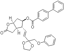 2-氧代-4-(2-(2-(苯氧基甲基)-1,3-二氧代lan-2-基)乙烯基)六氫-2H-環(huán)戊并[b]呋喃-5-基[1,1-聯苯]-4-羧酸結構式_118392-79-3結構式