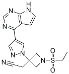 1-(乙基磺?；?-3-[4-(7H-吡咯并[2,3-d]嘧啶-4-基)-1H-吡唑-1-基]-3-氮雜環(huán)丁烷乙腈結(jié)構(gòu)式_1187594-09-7結(jié)構(gòu)式