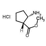 順式-2-氨基環(huán)戊烷羧酸甲酯鹽酸鹽結(jié)構(gòu)式_119993-55-4結(jié)構(gòu)式