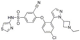 4-(4-氯-2-(1-(1-乙基氮雜啶-3-基)-1H-吡唑-5-基)苯氧基)-3-氰基-n-(噻唑-4-基)苯磺酰胺結(jié)構(gòu)式_1235406-00-4結(jié)構(gòu)式