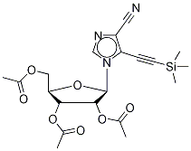 5-(2-(三甲基硅烷基)-1-乙炔-1-基)-1-(2’,3’,5’-三-O-乙?；?beta-D-呋喃核糖基)咪唑并-4-甲腈結(jié)構(gòu)式_126004-21-5結(jié)構(gòu)式