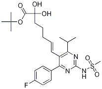 叔-丁基-7-[4-(4-氟苯基)-6-異丙基-2-甲磺?；被奏?5-基]-(3R,5S)-二羥基-(E)-6-庚烯酸酯結(jié)構(gòu)式_1283766-30-2結(jié)構(gòu)式