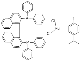 [(S)-(-)-2,2’-雙(二苯基膦)-1,1’-聯(lián)萘](對(duì)異丙基甲苯)二氯化釕結(jié)構(gòu)式_130004-33-0結(jié)構(gòu)式