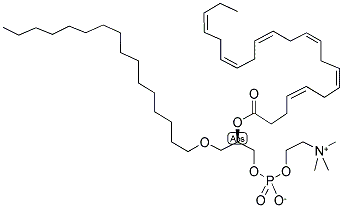 (2R)-2-[(4Z,7Z,10Z,13Z,16Z,19Z)-4,7,10,13,16,19-二十二碳六烯酰氧基]-3-(十六烷氧基)丙基 2-(三甲基銨基)乙基磷酸酯結(jié)構(gòu)式_132213-85-5結(jié)構(gòu)式