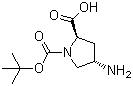 (2R,4S)-1-BOC-4-氨基-吡咯烷-2-羧酸結(jié)構(gòu)式_132622-78-7結(jié)構(gòu)式
