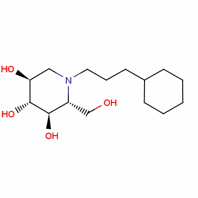 (2R,3R,4R,5S)-1-(3-環(huán)己基丙基)-2-(羥基甲基)哌啶-3,4,5-三醇結(jié)構(gòu)式_133342-48-0結(jié)構(gòu)式