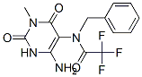 (9ci)-n-(6-氨基-1,2,3,4-四氫-3-甲基-2,4-二氧代-5-嘧啶)-2,2,2-三氟-n-(苯基甲基)-乙酰胺結構式_140379-38-0結構式