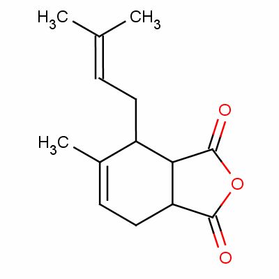 (e)-3a,4,7,7a-四氫-5-甲基-4-(3-甲基-2-丁烯)-1,3-異苯并呋喃二酮結(jié)構(gòu)式_16726-03-7結(jié)構(gòu)式