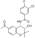 N-((3s,4s)-6-乙?；?3-羥基-2,2-二甲基苯并二氫吡喃-4-基)-3-氯-4-氟苯甲酰胺結(jié)構(gòu)式_175013-84-0結(jié)構(gòu)式