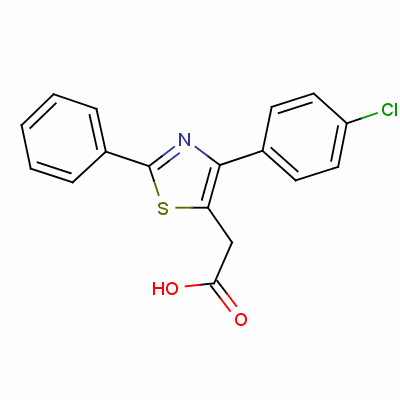 2-(4-(4-氯苯基)-2-苯基噻唑-5-基)乙酸結(jié)構(gòu)式_18046-21-4結(jié)構(gòu)式