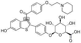 3,4,5-三羥基-6-[4-[6-羥基-3-[4-[2-(1-哌啶基)乙氧基]苯甲?；鵠苯并噻吩-2-基]苯氧基]四氫吡喃-2-羧酸結(jié)構(gòu)式_182507-22-8結(jié)構(gòu)式