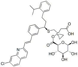 1-O-({1-[({(1R)-1-{3-[(E)-2-(7-氯-2-喹啉基)乙烯基]苯基}-3-[2-(2-羥基-2-丙基)苯基]丙基}硫基)甲基]環(huán)丙基}乙酰基)-beta-D-吡喃葡萄糖醛酸結構式_188717-17-1結構式