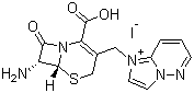1-[[(6R,7R)-7-氨基-2-羧基-8-氧代-5-硫雜-1-氮雜二環(huán)[4.2.0]辛-2-烯-3-基]甲基]咪唑并[1,2-B]噠嗪碘化物結(jié)構(gòu)式_197897-11-3結(jié)構(gòu)式