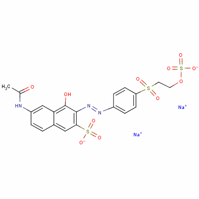 6-(乙?；被?-4-羥基-3-[[4-[[2-(硫氧基)乙基]磺?；鵠苯基]氮雜]-2-萘磺酸二鈉結(jié)構(gòu)式_20262-58-2結(jié)構(gòu)式