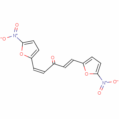 (1E,4E)-1,5-二(5-硝基呋喃-2-基)戊-1,4-二烯-3-酮結(jié)構(gòu)式_2152-70-7結(jié)構(gòu)式
