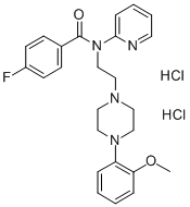 4-氟-N-[2-[4-(2-甲氧基苯基)-1-哌嗪基]乙基]-N-2-吡啶基-苯胺二鹽酸鹽結(jié)構(gòu)式_223699-41-0結(jié)構(gòu)式