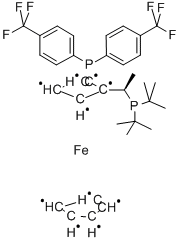 (R)-1-[(S)-2-(二-(4-三氟甲苯基)膦)二茂鐵基]乙基二叔丁基膦結(jié)構(gòu)式_246231-79-8結(jié)構(gòu)式