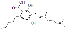 大麻萜酚酸結(jié)構(gòu)式_25555-57-1結(jié)構(gòu)式