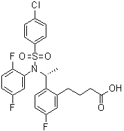2-[(1R)-1-[[(4-氯苯基)磺?；鵠(2,5-二氟苯基)氨基]乙基]-5-氟苯丁酸結(jié)構(gòu)式_290315-45-6結(jié)構(gòu)式