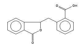 2-[(1,3-二氫-3-氧代-1-異苯并呋喃)甲基]-苯甲酸結(jié)構(gòu)式_2975-71-5結(jié)構(gòu)式