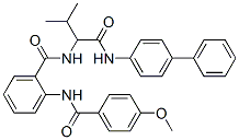 (9Ci)-N-[1-[([1,1-聯(lián)苯]-4-基氨基)羰基]-2-甲基丙基]-2-[(4-甲氧基苯甲酰基)氨基]-苯甲酰胺結(jié)構(gòu)式_345244-52-2結(jié)構(gòu)式