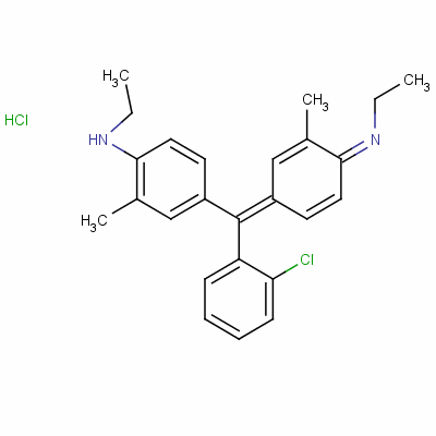 4-[(2-氯苯基)[4-(乙基亞氨基)-3-甲基-2,5-環(huán)己二烯-1-基]甲基]-n-乙基-2-甲基-苯胺結(jié)構(gòu)式_3943-82-6結(jié)構(gòu)式