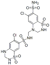 6-氯-4-({[(6-氯-1,1-二氧代-3,4-二氫-2H-1,2,4-苯并噻二嗪-7-基)磺?；鵠氨基}甲基)-3,4-二氫-2H-1,2,4-苯并噻二嗪-7-磺酰胺1,1-二氧化物結(jié)構(gòu)式_402824-96-8結(jié)構(gòu)式