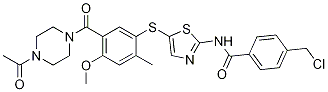 N-(5-(5-(4-乙?；哙?1-羰基)-4-甲氧基-2-甲基苯基硫代)噻唑-2-基)-4-(氯甲基)苯甲酰胺結(jié)構(gòu)式_439578-99-1結(jié)構(gòu)式