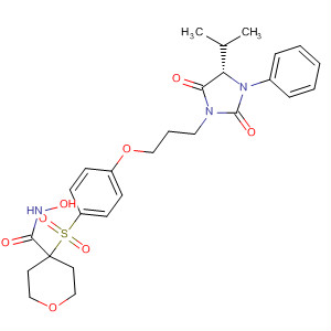 四氫-N-羥基-4-[[4-[3-[(4S)-4-(1-甲基乙基)-2,5-二氧代-3-苯基 -1-咪唑啉基]丙氧基]苯基]磺酰基]-2H-吡喃-4-羧酰胺結(jié)構(gòu)式_476185-21-4結(jié)構(gòu)式