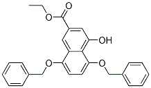 4-Hydroxy-5,8-bis(phenylmethoxy)-2-naphthalenecarboxylic acid ethyl esterStructure,500777-13-9Structure 4-Hydroxy-5,8-bis(phenylmethoxy)-2-naphthalenecarboxylic acid ethyl ester Structure,500777-13-9Structure