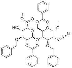2-氮雜啶-4-O-[2-O-苯甲?；?6-甲基-3-O-(苯基甲基)-α-L-碘吡喃]-2-脫氧-3-O-(苯基甲基)-a-D-吡喃葡萄糖苷-6-苯甲酸甲酯結(jié)構(gòu)式_501089-97-0結(jié)構(gòu)式