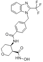 (3r,4r)-四氫-n-羥基-4-[[4-[[2-(三氟甲基)-1H-苯并咪唑-1-基]甲基]苯甲?；鵠氨基]-2H-吡喃-3-羧酰胺結(jié)構(gòu)式_503166-51-6結(jié)構(gòu)式