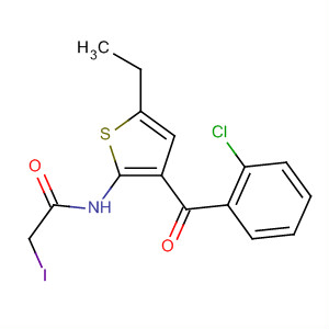 3-(O-氯苯甲酰基)-5-乙基-2-(碘乙?；被?噻吩結(jié)構(gòu)式_50509-01-8結(jié)構(gòu)式