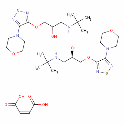 (R)-二[3-[3-(叔-丁基氨基)-2-羥基丙氧基]-4-嗎啉基-1,2,5-噻二唑]馬來酸鹽結構式_50929-98-1結構式