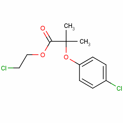 2-氯-2-(4-氯苯氧基)-2-甲基丙酸乙酯結(jié)構(gòu)式_52161-12-3結(jié)構(gòu)式