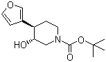 (3R,4r)-rel-4-(3-呋喃)-3-羥基-1-哌啶羧酸叔丁酯結構式_532991-48-3結構式