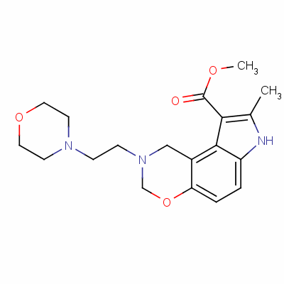 1,2,3,7-四氫-8-甲基-2-(2-嗎啉乙基)吡咯并[3.2-f][1,3]苯并噁嗪-9-羧酸甲酯結構式_54436-08-7結構式