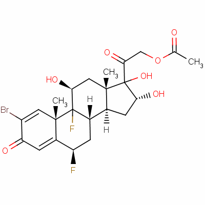 2-溴-6beta,9-二氟-11beta,16alpha,17,21-四羥基孕甾-1,4-二烯-3,20-二酮 21-乙酸酯結(jié)構(gòu)式_57781-19-8結(jié)構(gòu)式