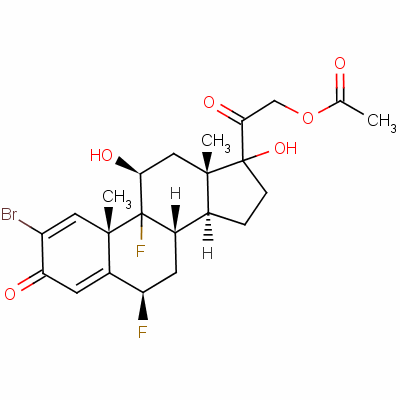 2-溴-6beta,9-二氟-11beta,17,21-三羥基孕甾-1,4-二烯-3,20-二酮 21-乙酸酯結(jié)構(gòu)式_57781-23-4結(jié)構(gòu)式