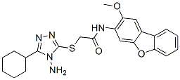 (9ci)-2-[(4-氨基-5-環(huán)己基-4H-1,2,4-噻唑-3-基)硫代]-n-(2-甲氧基-3-二苯并呋喃)-乙酰胺結構式_578758-47-1結構式
