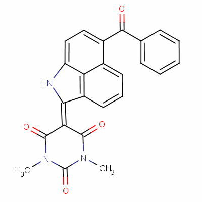 5-[6-苯甲?；絒cd]吲哚-2(1h)-基]-1,3-二甲基-1h,3h,5h-嘧啶-2,4,6-三酮結(jié)構(gòu)式_58470-73-8結(jié)構(gòu)式