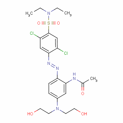 N-[5-[雙(2-羥基乙基)氨基]-2-[[2,5-二氯-4-[(二乙基氨基)磺?；鵠苯基]氮雜]苯基]乙酰胺結(jié)構(gòu)式_58547-80-1結(jié)構(gòu)式